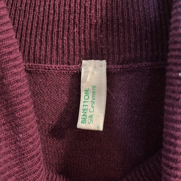 Benetton Lightweight Turtleneck Women’s M silk cotton cashmere - Picture 3 of 10